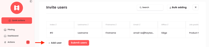 Invite a user